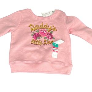 NWT BABY GIRL PINK SWEATSHIRT TOP DADDY`S LITTLE GIRL LOVE 18M SHIRT NEW